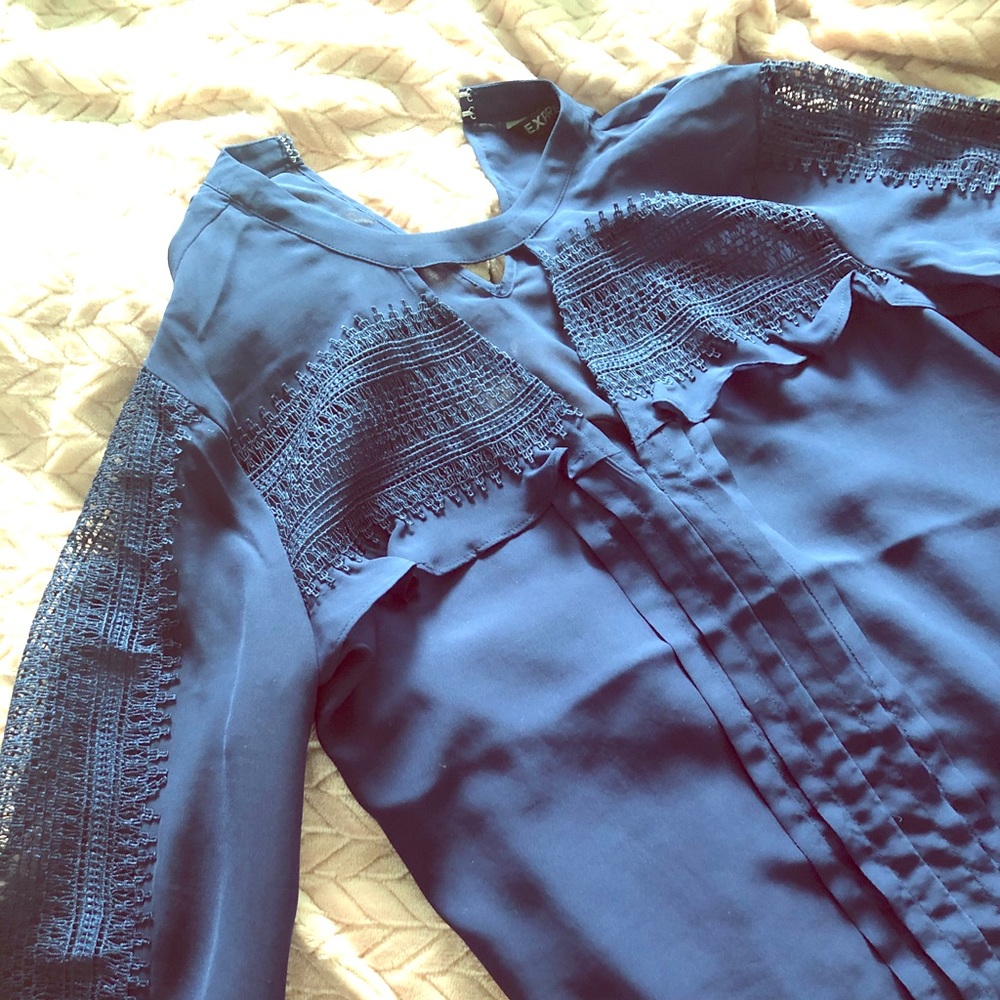 Mixed Media choker neck Blouse